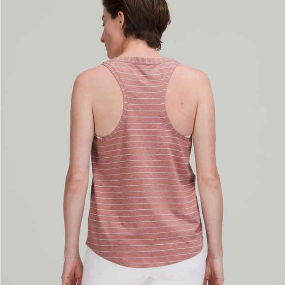 lululemon athletica Tops - Lululemon Love Tank Top
Short Serve Stripe Heathered Spiced Chai White